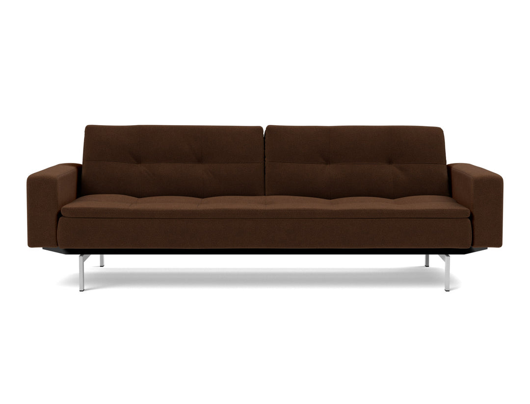 Canapea extensibila cu brate Dublexo Chrome 115x210cm, tesatura la alegere #material_359-taura-cappuccino