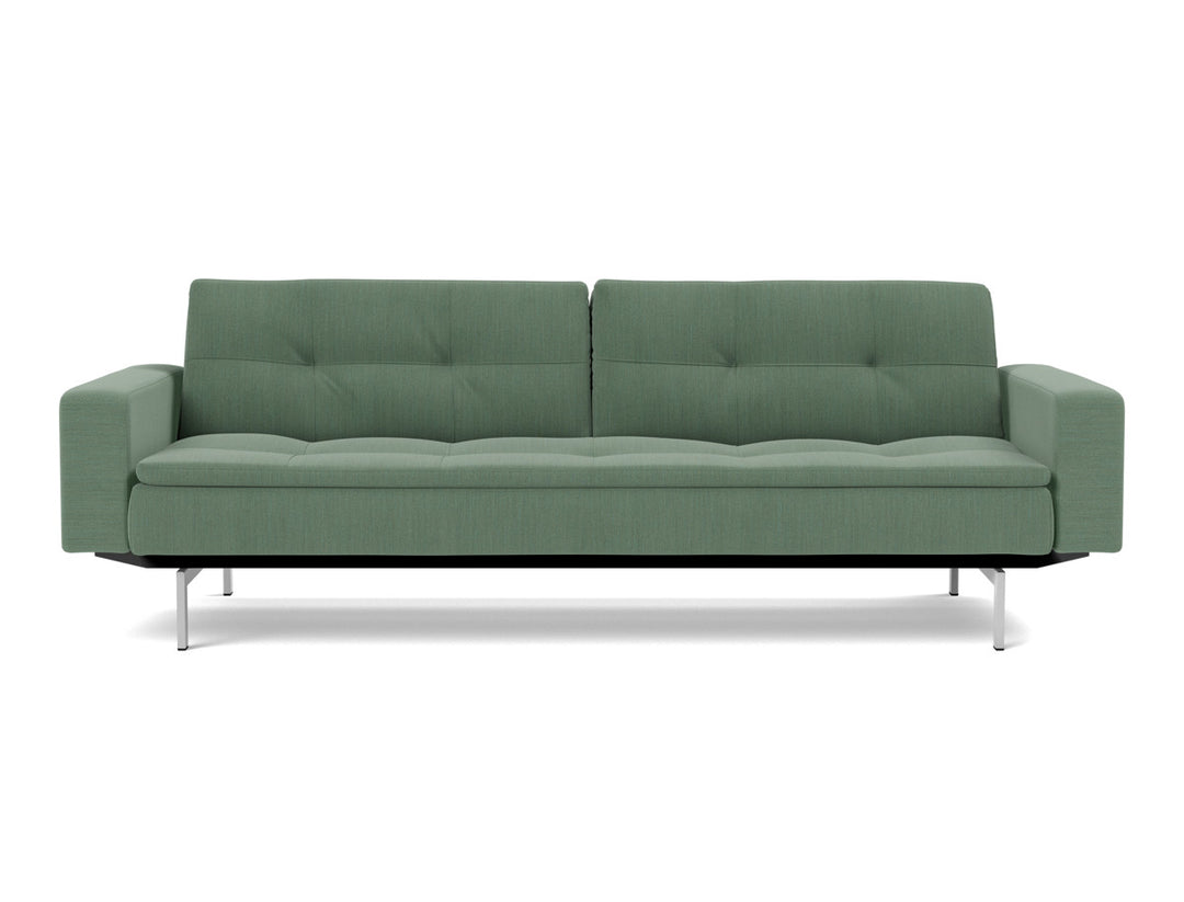 Canapea extensibila cu brate Dublexo Chrome 115x210cm, tesatura la alegere #material_518-elegance-green