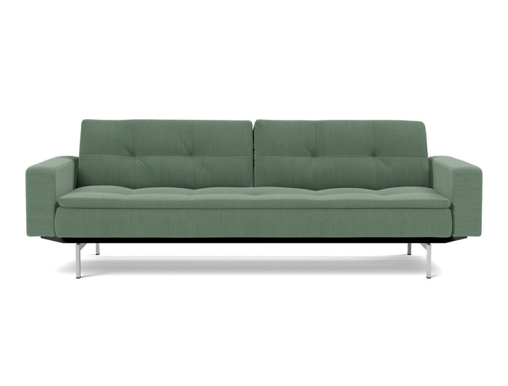 Canapea extensibila cu brate Dublexo Chrome 115x210cm, tesatura la alegere #material_518-elegance-green