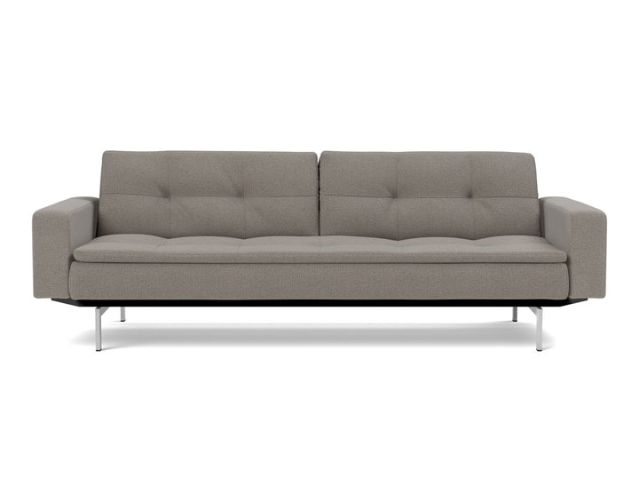 Canapea extensibila cu brate Dublexo Chrome 115x210cm, tesatura la alegere #material_521-mixed-dance-grey