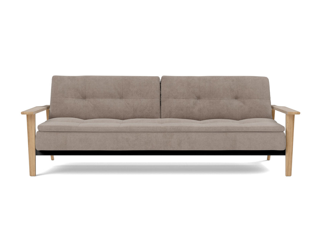 Canapea extensibila Dublexo Frej Oak 115x210cm, tesatura la alegere #material_318-cordufine-beige