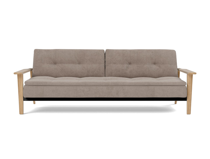 Canapea extensibila Dublexo Frej Oak 115x210cm, tesatura la alegere #material_318-cordufine-beige