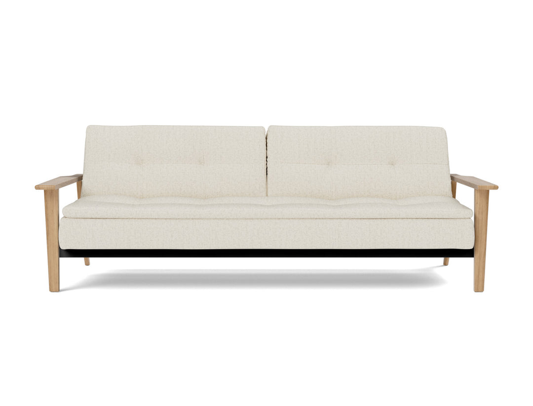 Canapea extensibila Dublexo Frej Oak 115x210cm, tesatura la alegere #material_531-boucl-off-white