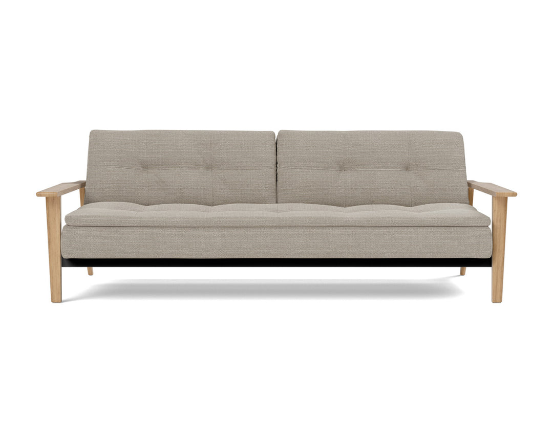 Canapea extensibila Dublexo Frej Oak 115x210cm, tesatura la alegere #material_579-kenya-gravel