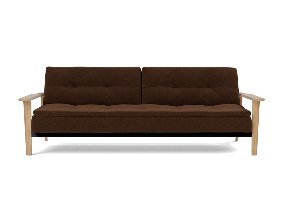 Canapea extensibila Dublexo Frej Oak 115x210cm, tesatura la alegere #material_359-taura-cappuccino