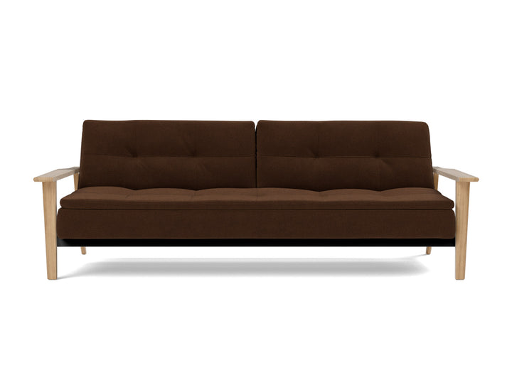 Canapea extensibila Dublexo Frej Oak 115x210cm, tesatura la alegere #material_359-taura-cappuccino