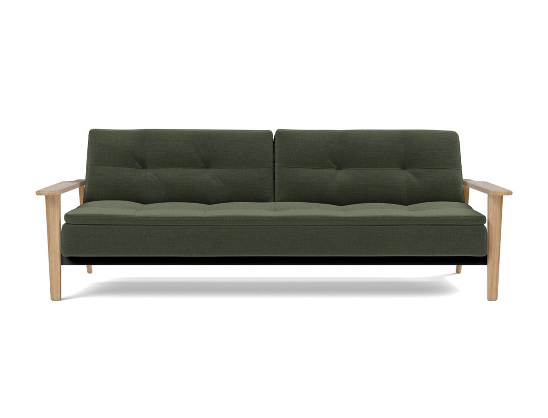 Canapea extensibila Dublexo Frej Oak 115x210cm, tesatura la alegere #material_413-esina-olive-green