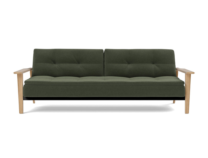 Canapea extensibila Dublexo Frej Oak 115x210cm, tesatura la alegere #material_413-esina-olive-green