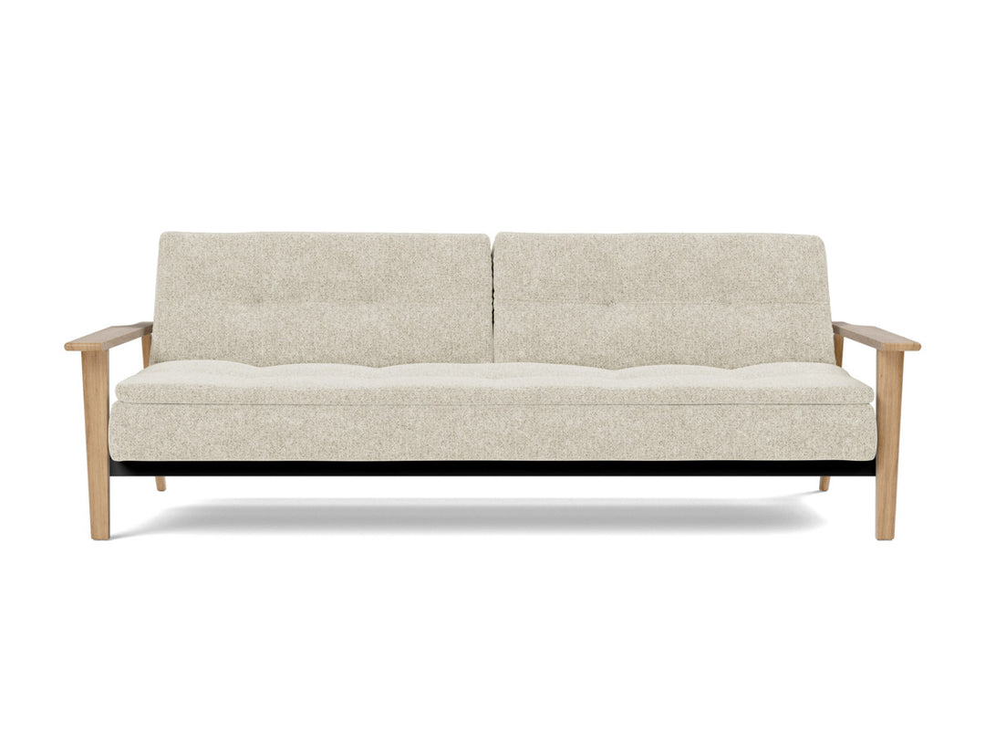 Canapea extensibila Dublexo Frej Oak 115x210cm, tesatura la alegere #material_357-taura-off-white
