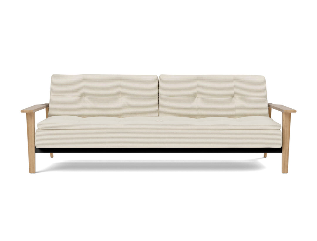 Canapea extensibila Dublexo Frej Oak 115x210cm, tesatura la alegere #material_594-corduroy-ivory