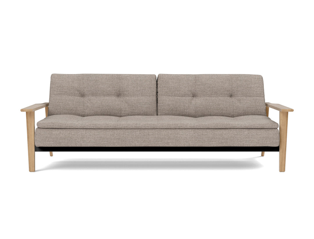 Canapea extensibila Dublexo Frej Oak 115x210cm, tesatura la alegere #material_472-yuveno-warm-grey