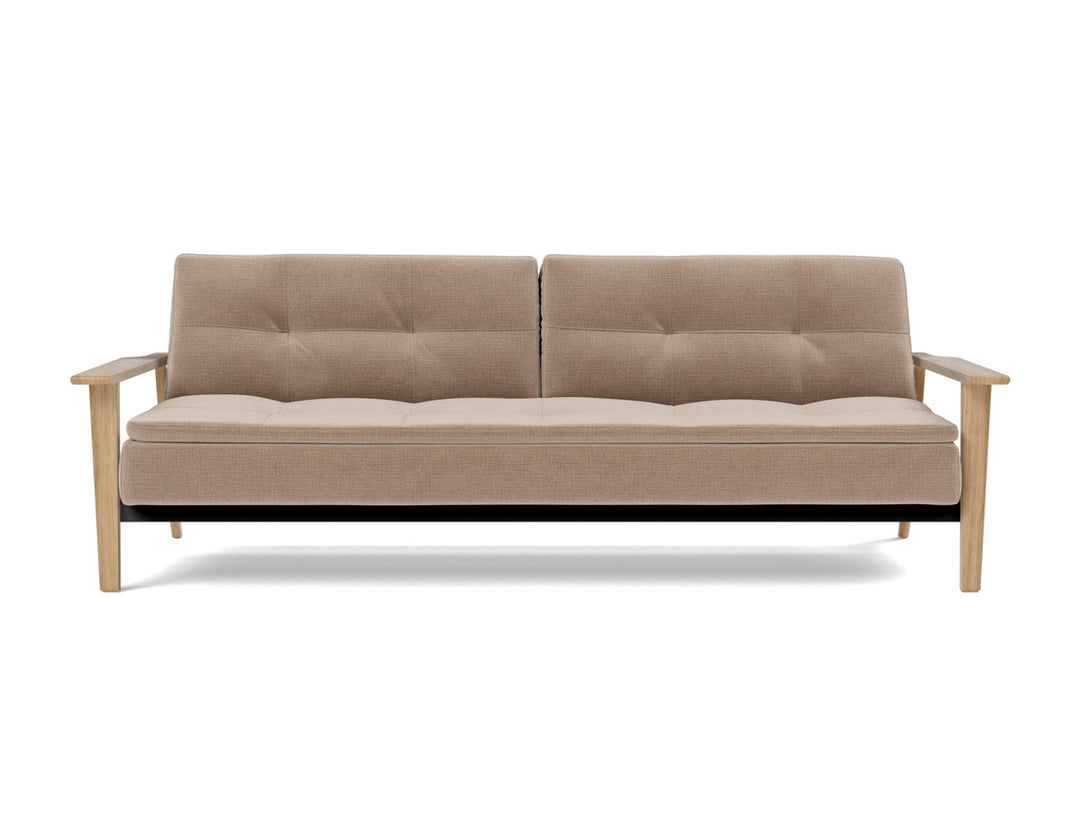Canapea extensibila Dublexo Frej Oak 115x210cm, tesatura la alegere #material_417-esina-mocha
