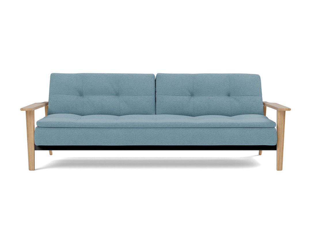 Canapea extensibila Dublexo Frej Oak 115x210cm, tesatura la alegere #material_525-mixed-dance-light-blue