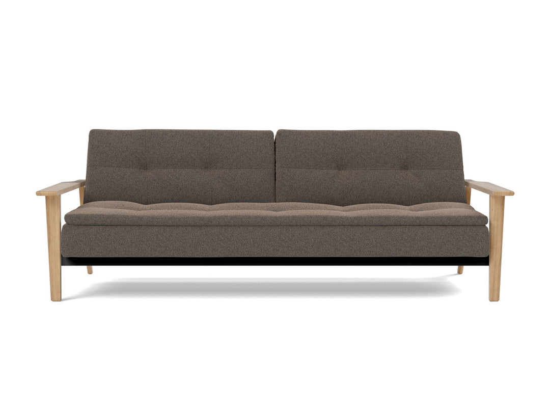Canapea extensibila Dublexo Frej Oak 115x210cm, tesatura la alegere #material_530-boucl-taupe