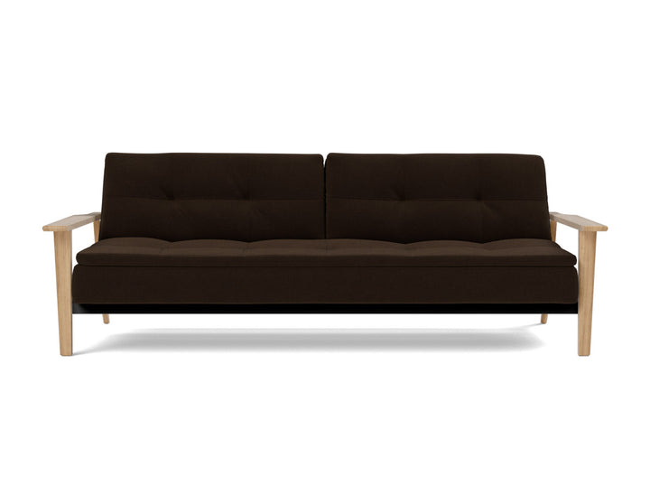 Canapea extensibila Dublexo Frej Oak 115x210cm, tesatura la alegere #material_358-taura-chocco