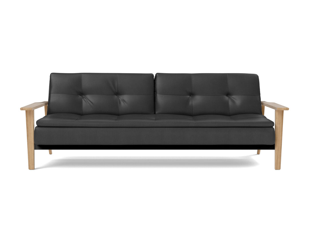 Canapea extensibila Dublexo Frej Oak 115x210cm, tesatura la alegere #material_550-faunal-black