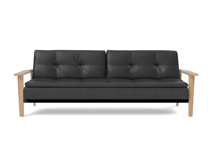 Canapea extensibila Dublexo Frej Oak 115x210cm, tesatura la alegere #material_550-faunal-black