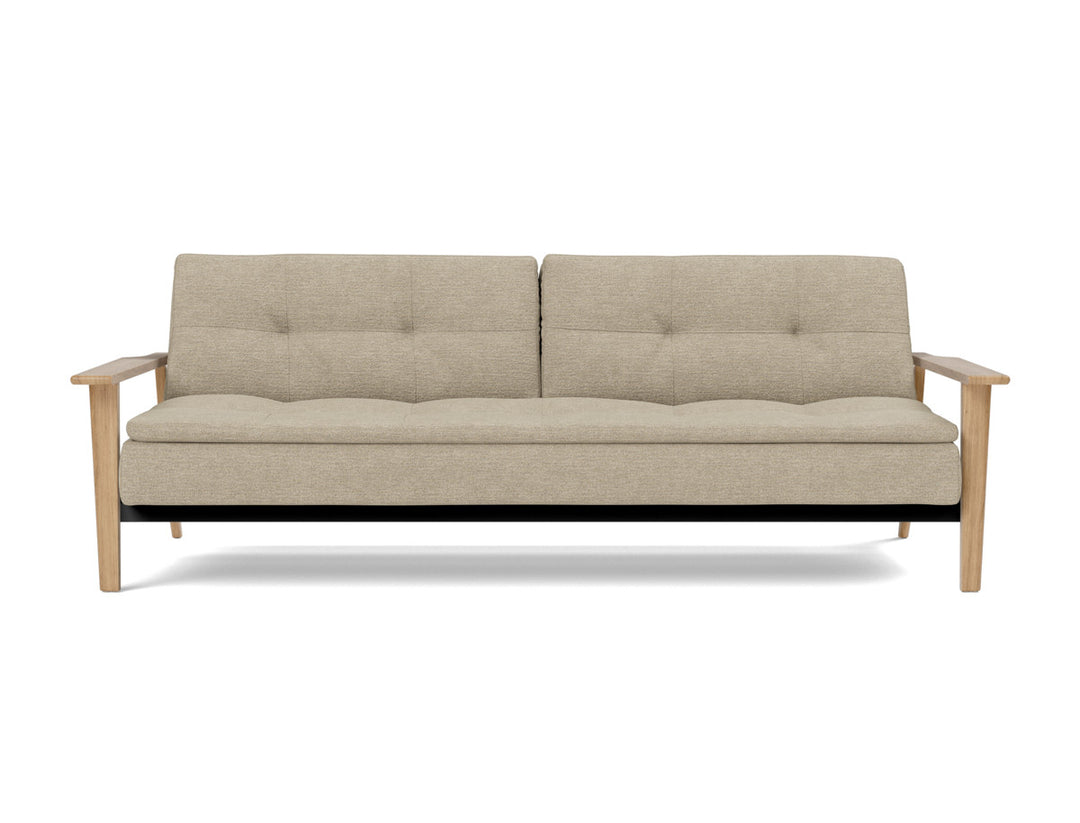 Canapea extensibila Dublexo Frej Oak 115x210cm, tesatura la alegere #material_356-taura-sand