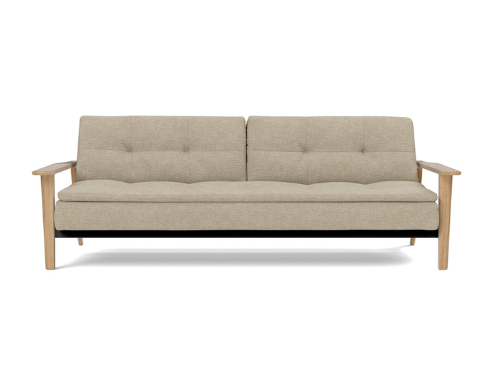 Canapea extensibila Dublexo Frej Oak 115x210cm, tesatura la alegere #material_356-taura-sand