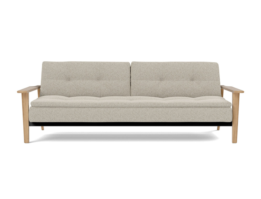 Canapea extensibila Dublexo Frej Oak 115x210cm, tesatura la alegere #material_539-boucl-beige