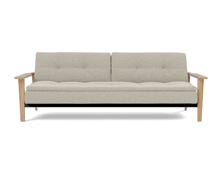Canapea extensibila Dublexo Frej Oak 115x210cm, tesatura la alegere #material_539-boucl-beige