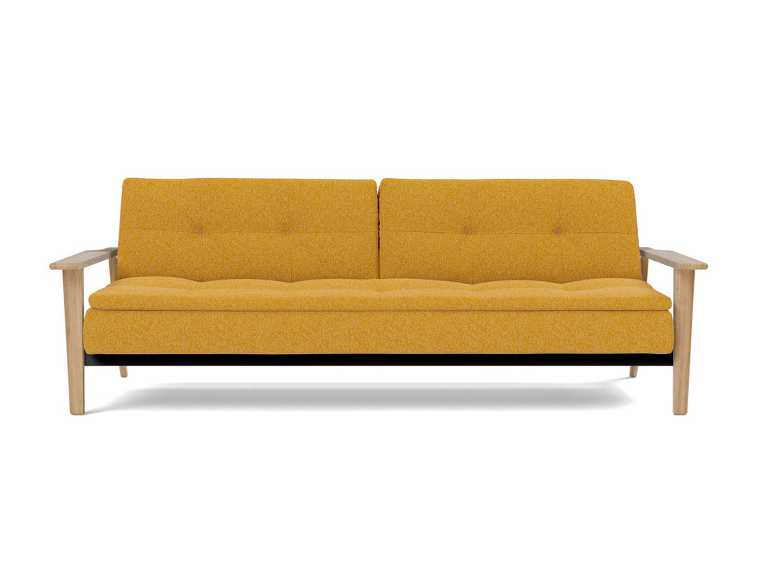 Canapea extensibila Dublexo Frej Oak 115x210cm, tesatura la alegere #material_536-boucl-ochre