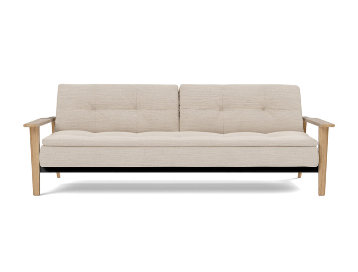 Canapea extensibila Dublexo Frej Oak 115x210cm, tesatura la alegere #material_612-blida-sand-grey