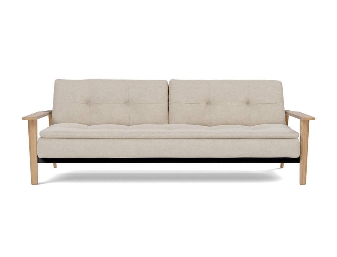 Canapea extensibila Dublexo Frej Oak 115x210cm, tesatura la alegere #material_586-phobos-latte