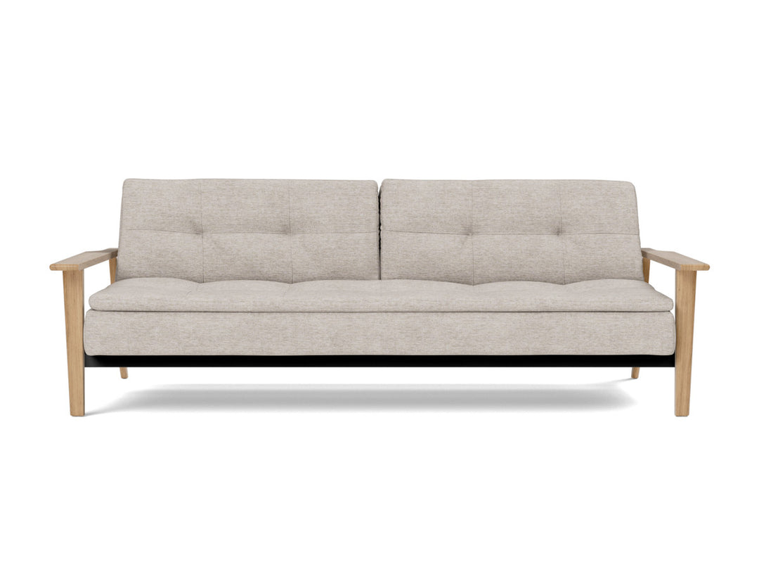 Canapea extensibila Dublexo Frej Oak 115x210cm, tesatura la alegere #material_471-yuveno-sand