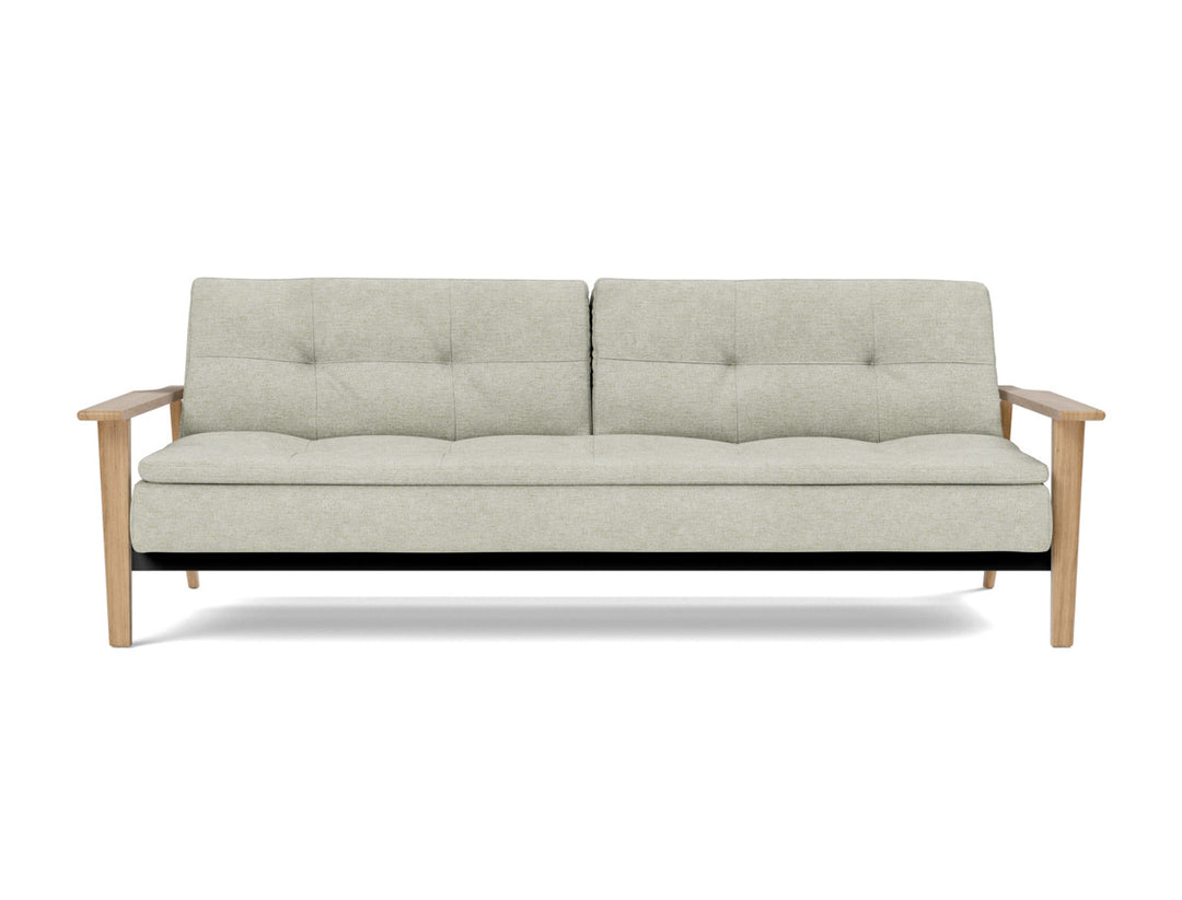 Canapea extensibila Dublexo Frej Oak 115x210cm, tesatura la alegere #material_280-avella-sand