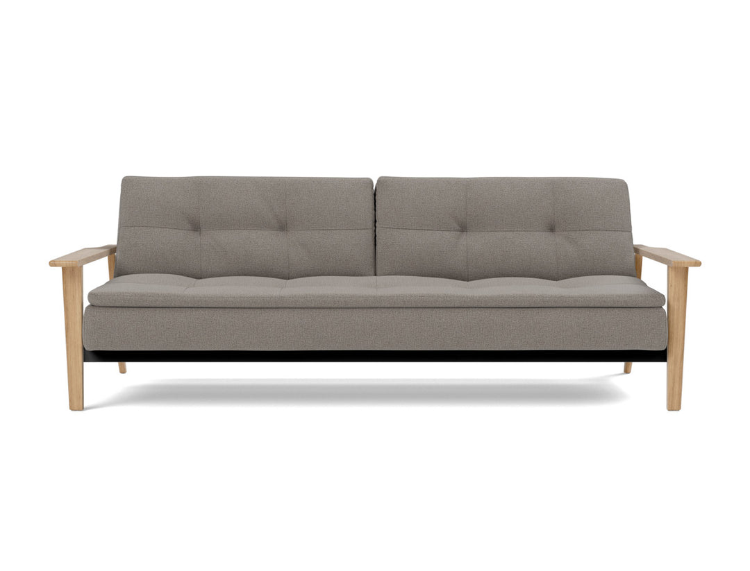 Canapea extensibila Dublexo Frej Oak 115x210cm, tesatura la alegere #material_521-mixed-dance-grey