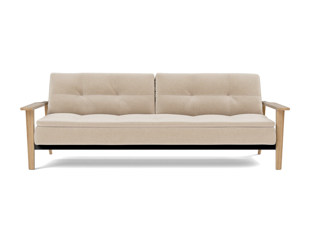Canapea extensibila Dublexo Frej Oak 115x210cm, tesatura la alegere #material_410-esina-almond