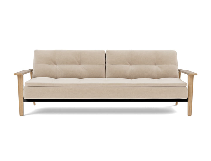 Canapea extensibila Dublexo Frej Oak 115x210cm, tesatura la alegere #material_410-esina-almond