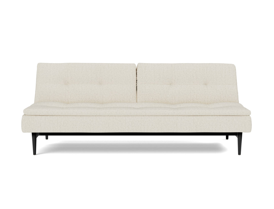 Canapea extensibila Dublexo Styletto Black Wood 115x210cm, tesatura la alegere #material_531-boucl-off-white