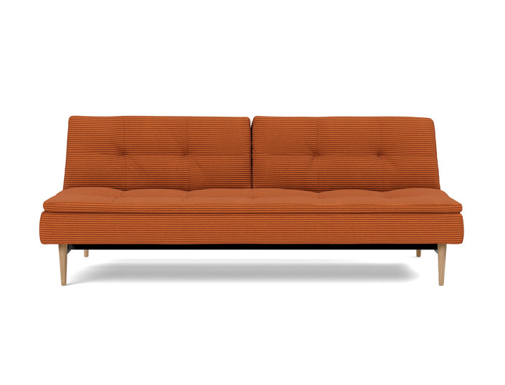 Canapea extensibila Dublexo Styletto Light Wood 115x210cm, tesatura la alegere #material_595-corduroy-burnt-orange