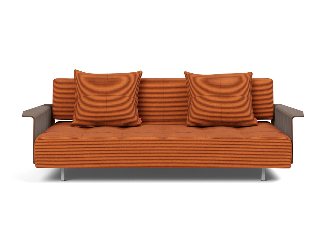 Canapea extensibila cu brate Long Horn D.E.L., tesatura la alegere #material_595-corduroy-burnt-orange