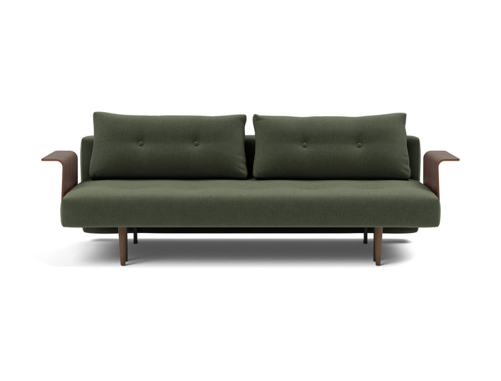 Canapea extensibila cu brate Recast Dark Styletto 140x200 cm, tesatura la alegere #material_413-esina-olive-green