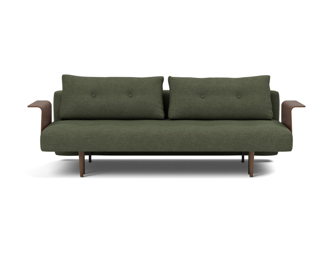 Canapea extensibila cu brate Recast Dark Styletto 140x200 cm, tesatura la alegere #material_353-taura-forest