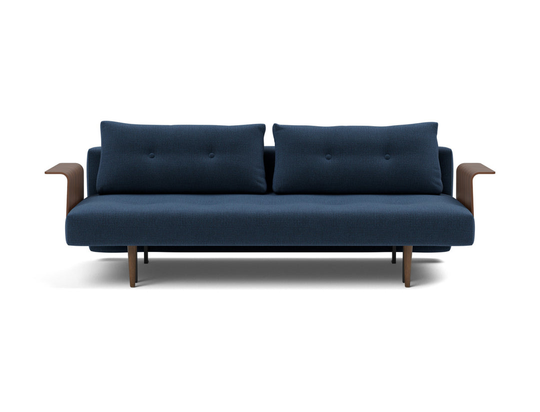 Canapea extensibila cu brate Recast Dark Styletto 140x200 cm, tesatura la alegere #material_414-esina-indigo-blue