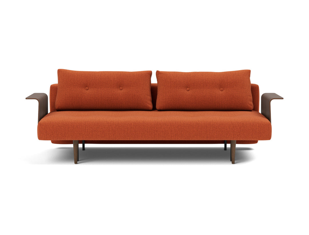 Canapea extensibila cu brate Recast Dark Styletto 140x200 cm, tesatura la alegere #material_412-esina-rust-orange