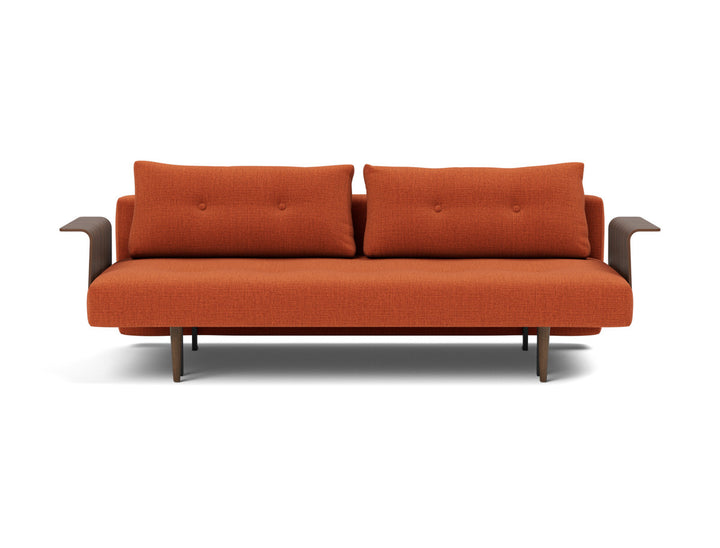 Canapea extensibila cu brate Recast Dark Styletto 140x200 cm, tesatura la alegere #material_412-esina-rust-orange