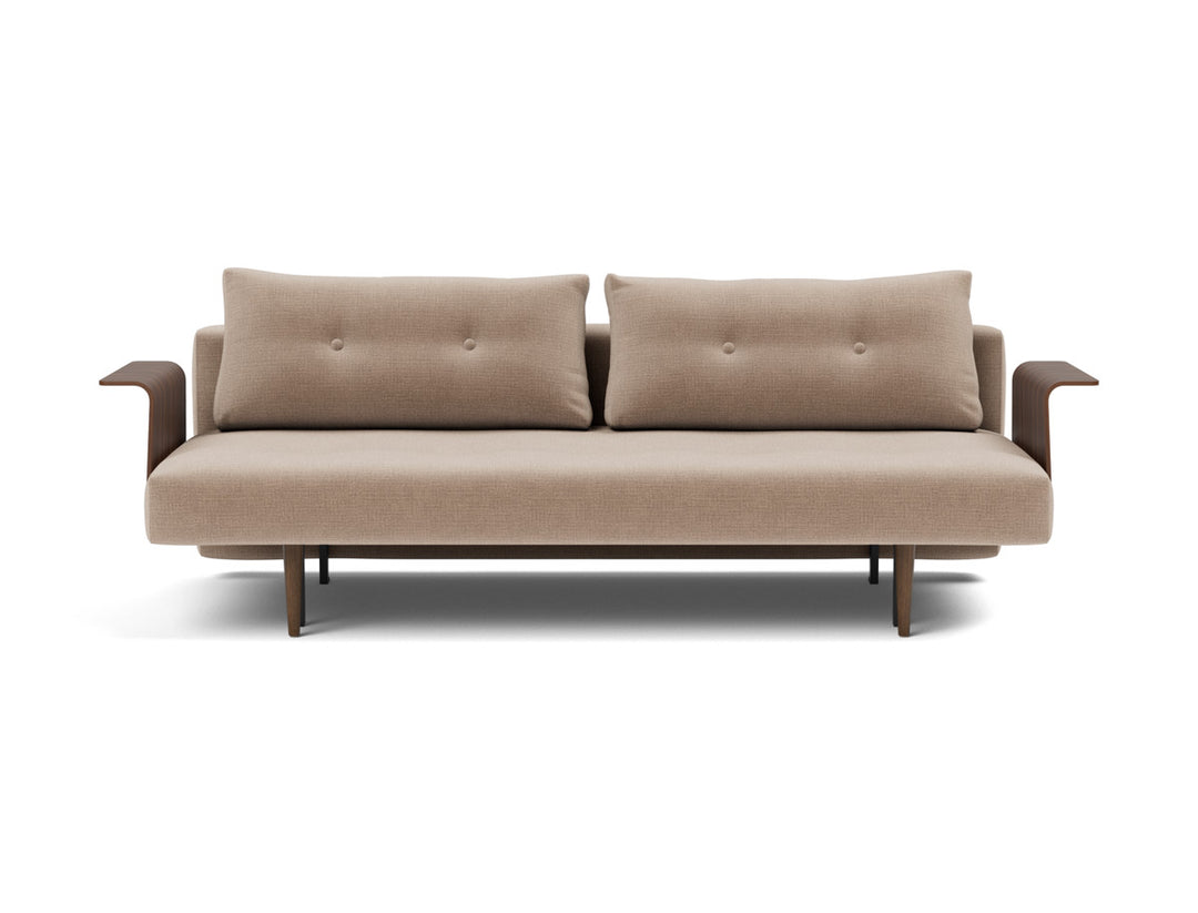 Canapea extensibila cu brate Recast Dark Styletto 140x200 cm, tesatura la alegere #material_417-esina-mocha