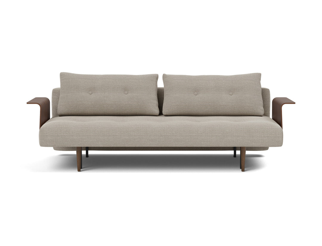 Canapea extensibila cu brate Recast Dark Styletto 140x200 cm, tesatura la alegere #material_579-kenya-gravel