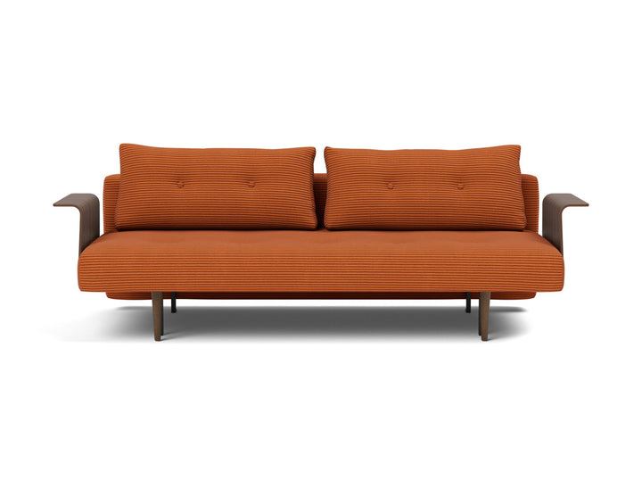 Canapea extensibila cu brate Recast Dark Styletto 140x200 cm, tesatura la alegere #material_595-corduroy-burnt-orange