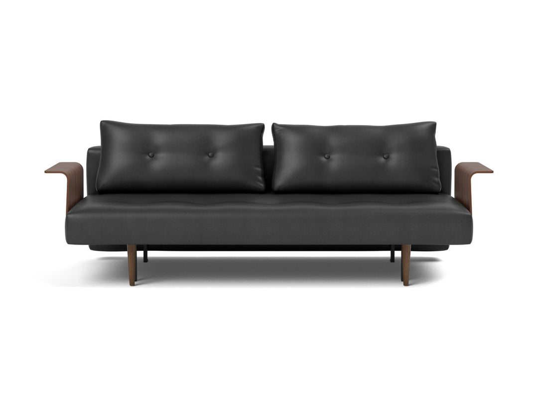 Canapea extensibila cu brate Recast Dark Styletto 140x200 cm, tesatura la alegere #material_550-faunal-black