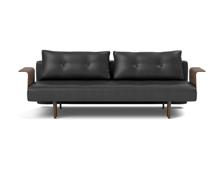 Canapea extensibila cu brate Recast Dark Styletto 140x200 cm, tesatura la alegere #material_550-faunal-black