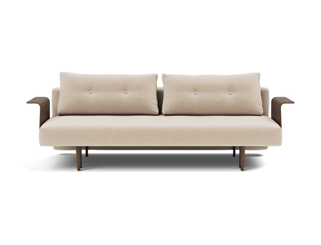 Canapea extensibila cu brate Recast Dark Styletto 140x200 cm, tesatura la alegere #material_410-esina-almond
