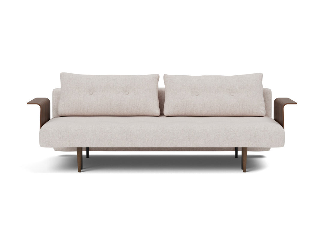 Canapea extensibila cu brate Recast Dark Styletto 140x200 cm, tesatura la alegere #material_300-weda-sand
