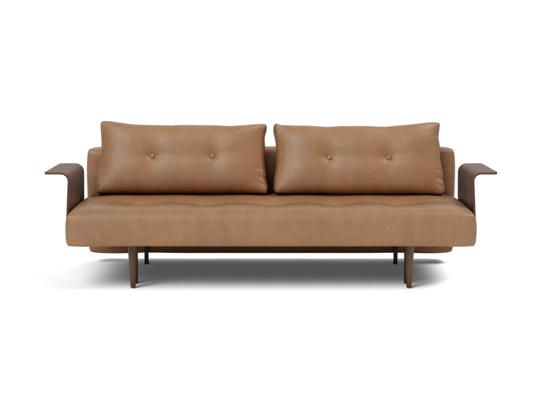Canapea extensibila cu brate Recast Dark Styletto 140x200 cm, tesatura la alegere #material_551-faunal-brown