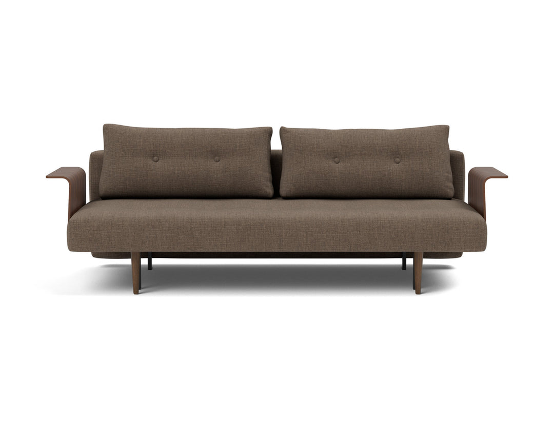 Canapea extensibila cu brate Recast Dark Styletto 140x200 cm, tesatura la alegere #material_411-esina-cedar-brown